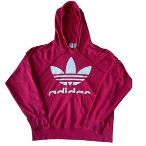 Y2K Adidas Originals Hot Pink trefoil pull over Hoodie